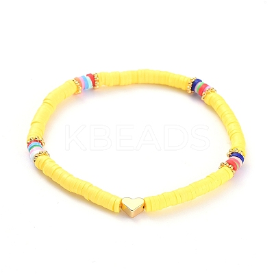 Handmade Polymer Clay Heishi Bead Stretch Bracelets BJEW-JB05077-02-1