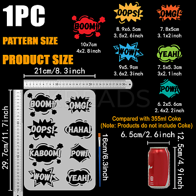 Plastic Drawing Painting Stencils Templates DIY-WH0396-682-1
