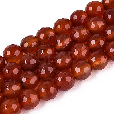 Natural Carnelian(Dyed & Heated) Beads Strands G-T139-93-1