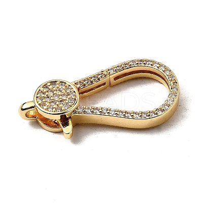 Brass Clear Cubic Zirconia Lobster Claw Clasps KK-Z078-47A-G-1