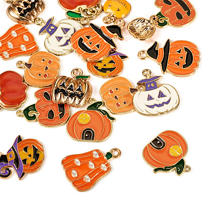 20Pcs 10 Styles Halloween Theme Alloy Enamel Pendants ENAM-TA0003-43-1