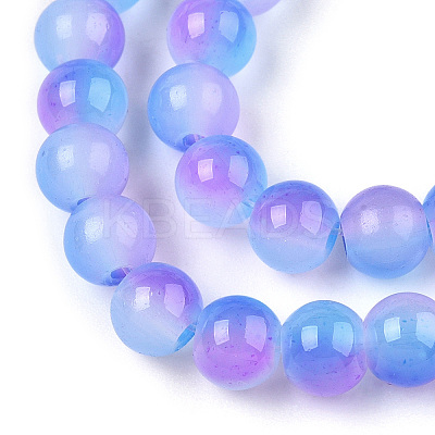 Baking Paint Imitation Jade Glass Round Bead Strands DGLA-N003-10mm-01-1