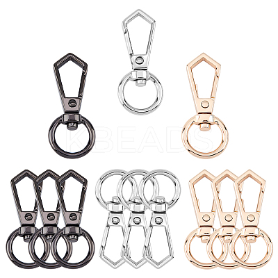 12Pcs 3 Colors Zinc Alloy Swivel Clasps PALLOY-CA0001-87-1