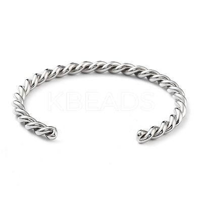 Non-Tarnish 304 Stainless Steel Cuff Bangles for Women BJEW-M310-01P-1