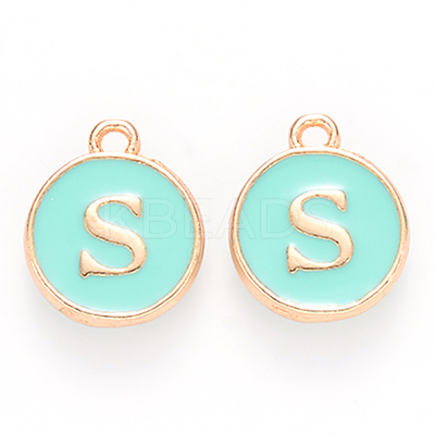 Golden Plated Alloy Enamel Charms ENAM-S118-05S-1