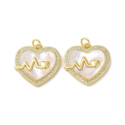 Valentine"s Day Brass Micro Pave Clear Cubic Zirconia Pendants KK-B083-41F-G-1