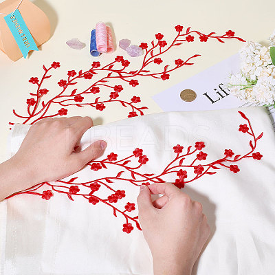 Plum Blossom Shape Appliques PATC-WH0007-11E-1