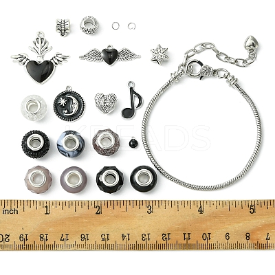 DIY Alloy & Brass European Style Bracelet Making Kits DIY-FS0007-23-1