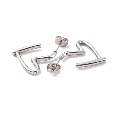 Non-Tarnish 304 Stainless Steel Stud Earring for Women LS-EJEW-F287-01P-1