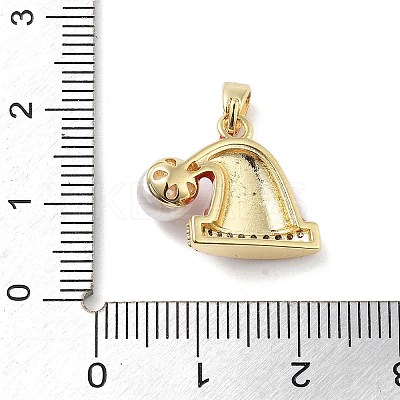 Christmas Theme Brass Micro Pave Cubic Zirconia Pendants KK-F877-30G-02-1