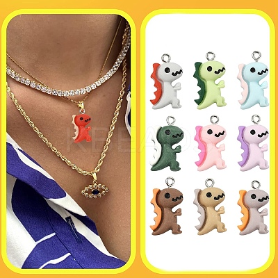 20Pcs 10 Colors Opaque Resin Pendants RESI-YW0004-42-1
