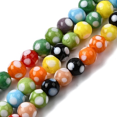 Handmade Lampwork Beads X-LAMP-D002-8mm-01C-1