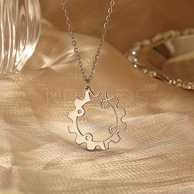 Non-Tarnish 304 Stainless Steel Pendant Necklaces KE9044-1-1