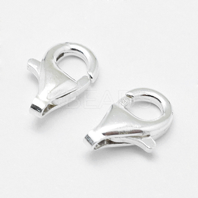 925 Sterling Silver Lobster Claw Clasps X-STER-G019-04-9mm-1