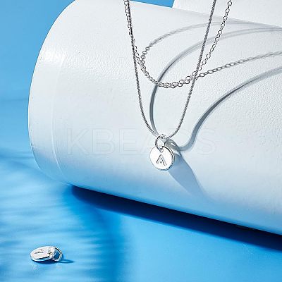 2Pcs 925 Sterling Silver Hollow Flat Round Charms with Jump Rings STER-PH0002-83A-1