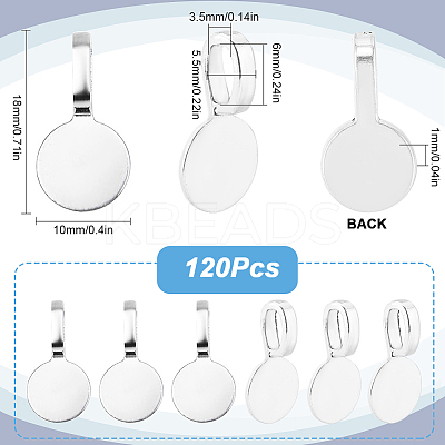 120Pcs Alloy Glue On Flat Pad Pendant Bails FIND-SP0001-88P-1