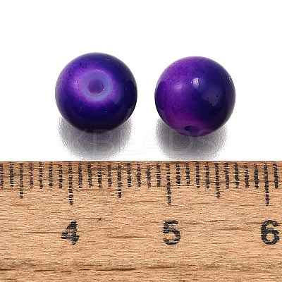 (Defective Closeout Sale: Uneven Painted)Baking Paint Glass Round Beads DGLA-XCP0001-24-1