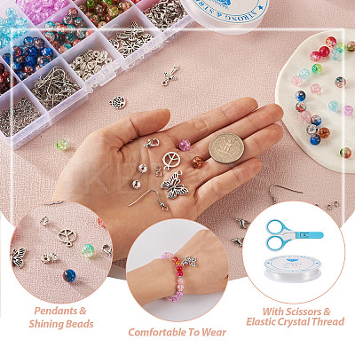 DIY Beaded Dangle Earring Pendant Decoration Making Kit DIY-TA0008-02-1