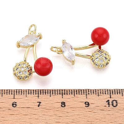 Brass Micro Pave Cubic Zirconia Pendants KK-N265-05G-1