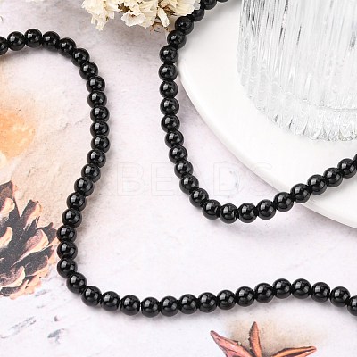 Synthetic Black Stone Beads Strands GSR6mmC044-1