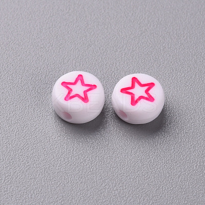 White Opaque Acrylic Beads MACR-N008-41-1