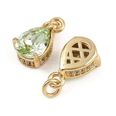 Brass Pave Cubic Zirconia Pendants KK-L240-05G-04-1