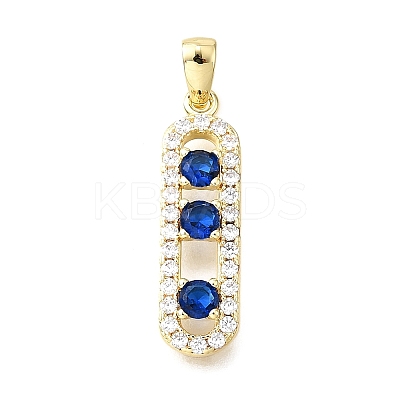Brass Micro Pave Cubic Zirconia Pendants KK-V011-30G-B-1