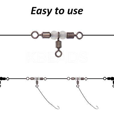 30Pcs 6 Styles 3 Way Cross-Line Barrel Fishing Swivels FIND-FH0010-07-1