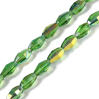 Electroplate Glass Beads Strands GLAA-Q101-03B-AB03-1