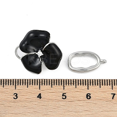 Brass Micro Pave Clear Cubic Zirconia Fold Over Clasps KK-U043-08P-01-1