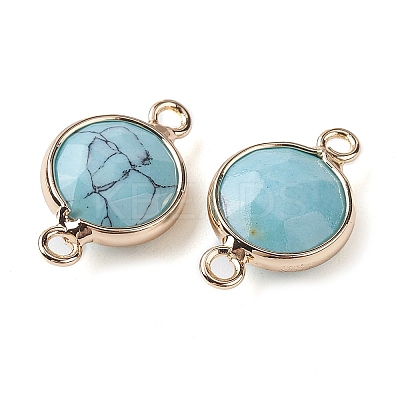Synthetic Turquoise Connector Charms G-C102-09A-G-1