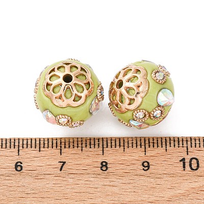 Handmade Resin Indonesia Round Beads IPDL-P005-07KCG-01-1