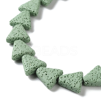 Triangle Dyed Natural Lava Rock Beads Strands G-O126-04A-06-1
