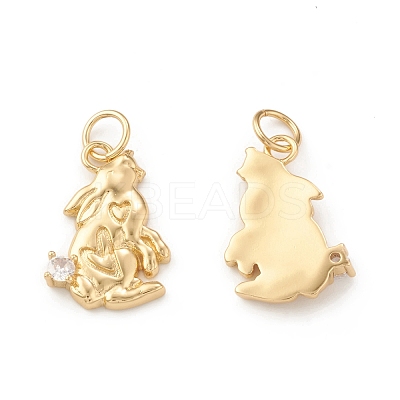 Eco-Friendly Brass Micro Pave Cubic Zirconia Pendants KK-I698-36G-1