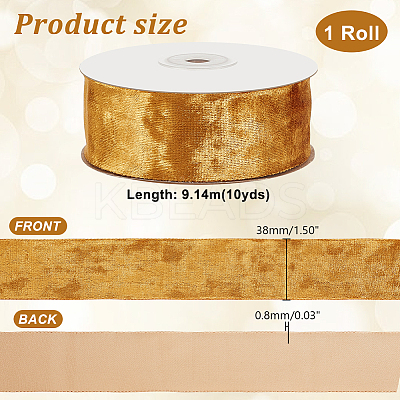 10 Yards Single Face Velvet Ribbon OCOR-WH0085-33A-01-1