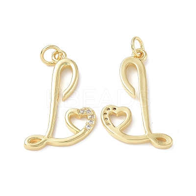 Eco-Friendly Rack Plating Brass Micro Pave Cubic Zirconia Pendants KK-F845-31G-1