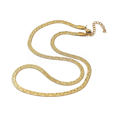 304 Stainless Steel Herringbone Chain Necklaces LS-NJEW-P282-04G-1