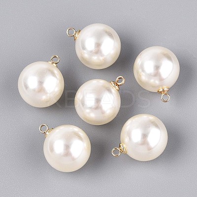 ABS Plastic Imitation Pearl Pendants FIND-H052-01I-01G-1