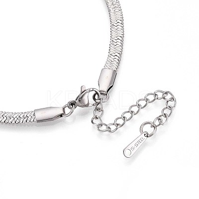 4MM 304 Stainless Steel Herringbone Chains Necklaces NJEW-N058-02P-1