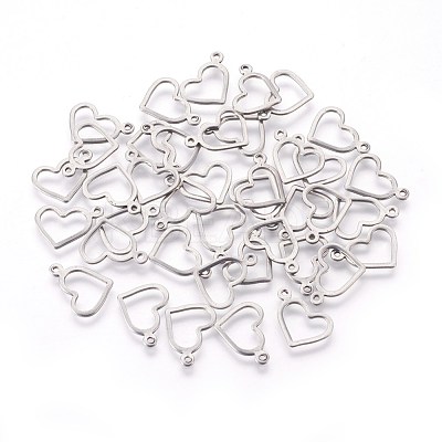 Tarnish Resistant 304 Stainless Steel Open Charms X-STAS-F187-03P-1