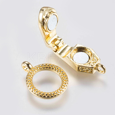 Brass Fold Over Magnetic Clasps KK-G338-01-1