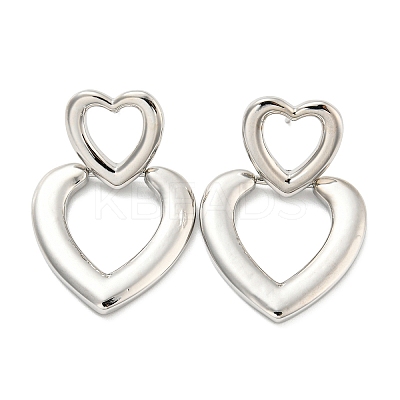 Heart Stud Earrings EJEW-G355-19P-1