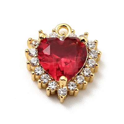 Brass Micro Pave Cubic Zirconia Charms KK-G414-13G-1