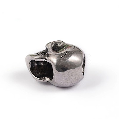 Retro Skull 304 Stainless Steel European Large Hole Beads STAS-F072-09-1
