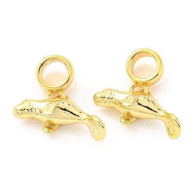 Brass European Dangle Charms KK-M247-05G-1