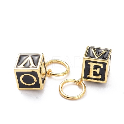 Brass Enamel Pendants KK-L188-76G-1