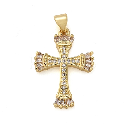 Brass Micro Pave Cubic Zirconia Pendants KK-M319-26G-03-1