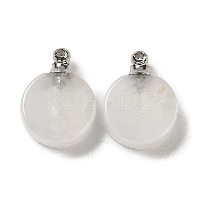 Natural Mixed Gemstone Perfume Bottle Pendants G-Z039-02P-1