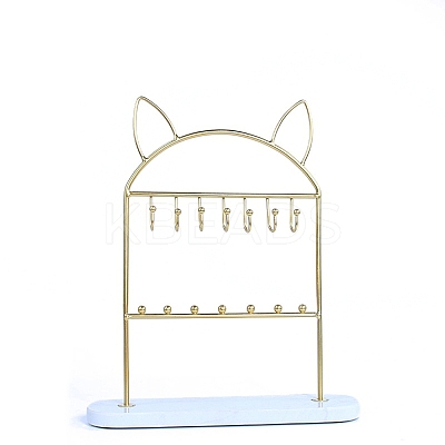 Marble Pedestal with Iron Jewelry Holder PW-WGE3854-02-1