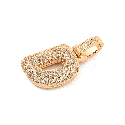 Brass Micro Pave Clear Cubic Zirconia Pendants KK-B099-01G-D-1